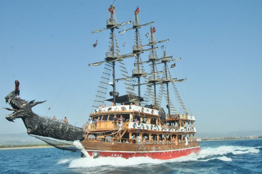 City of Side: Dolphin Island Boat Tour with BBQ & Foam Party - Manavgat Bosphorus Stop: Sea on One Side, River on the Other
