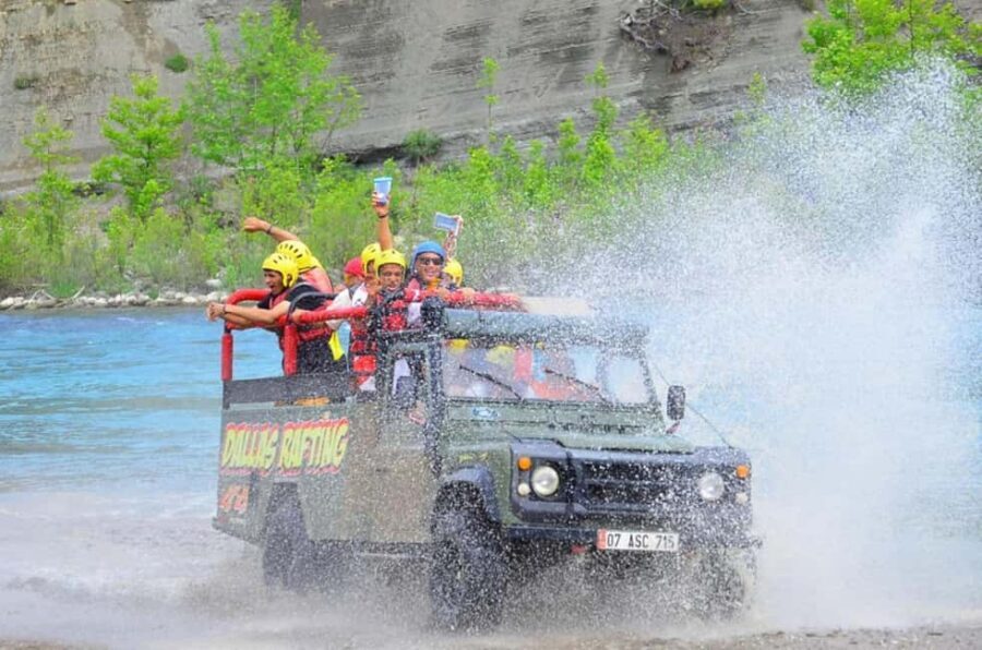 From Side: Rafting w/ Zipline, Quad, Jeep Safari & Lunch - Cooling off after rapids: your swim break is part of the deal